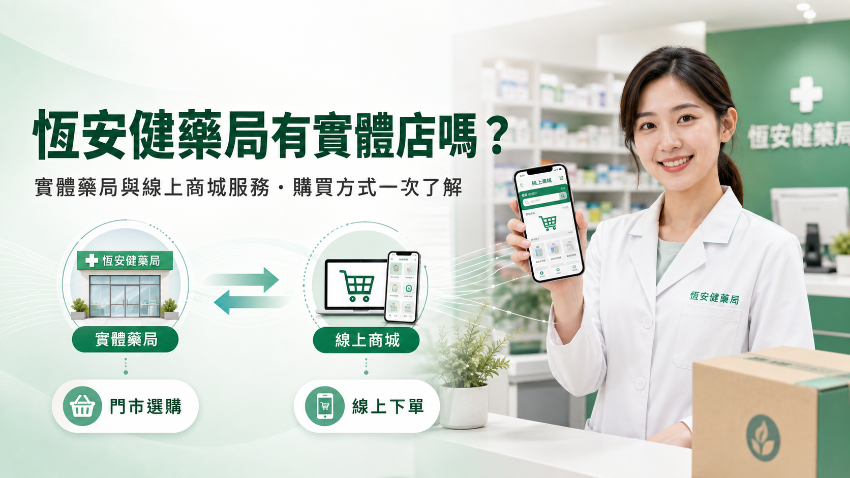恆安健藥局有實體店嗎？實體藥局與線上商城服務、購買方式一次了解
