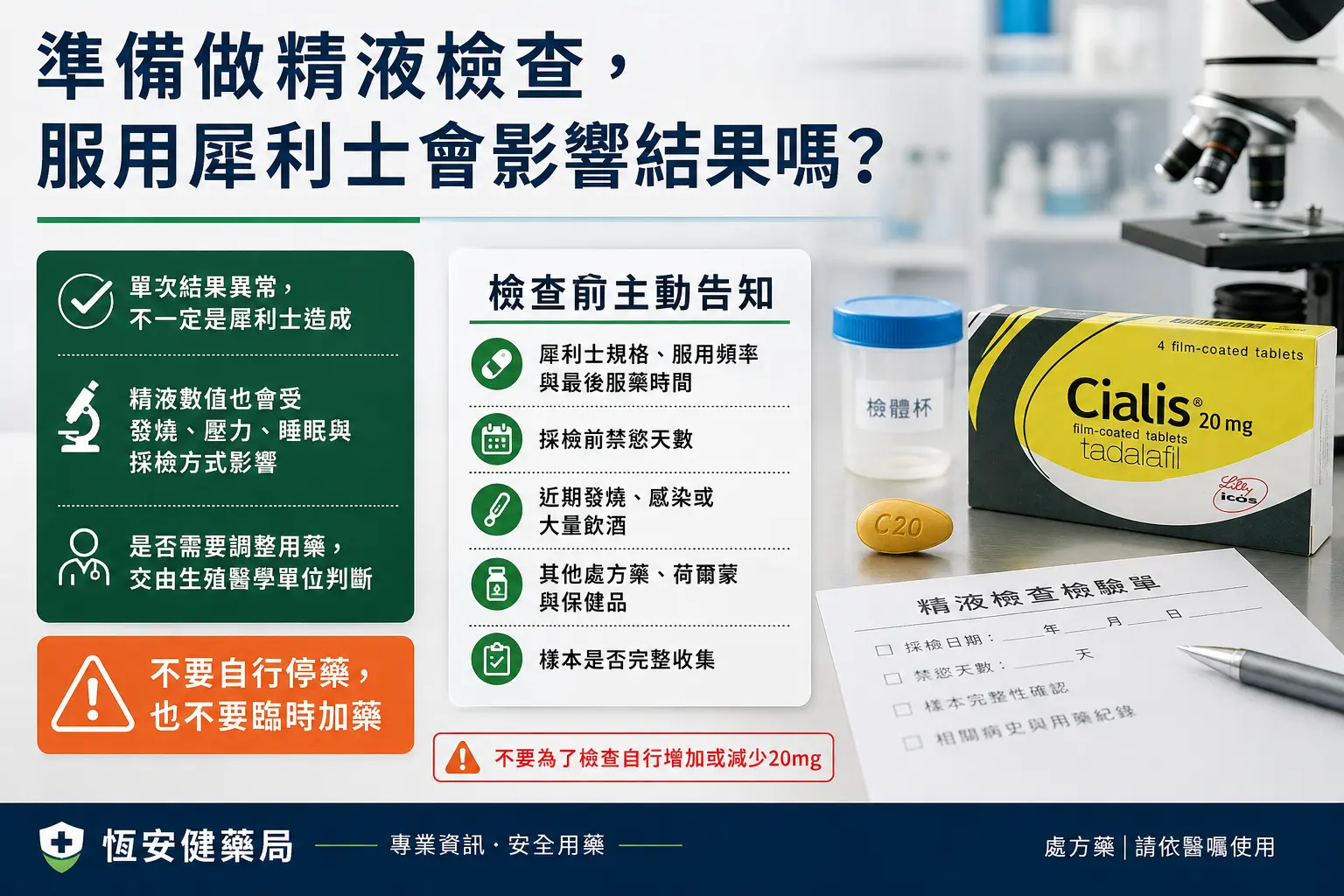 [Obrázek: 準備做精液檢查服用犀利士會影響結果嗎.webp]