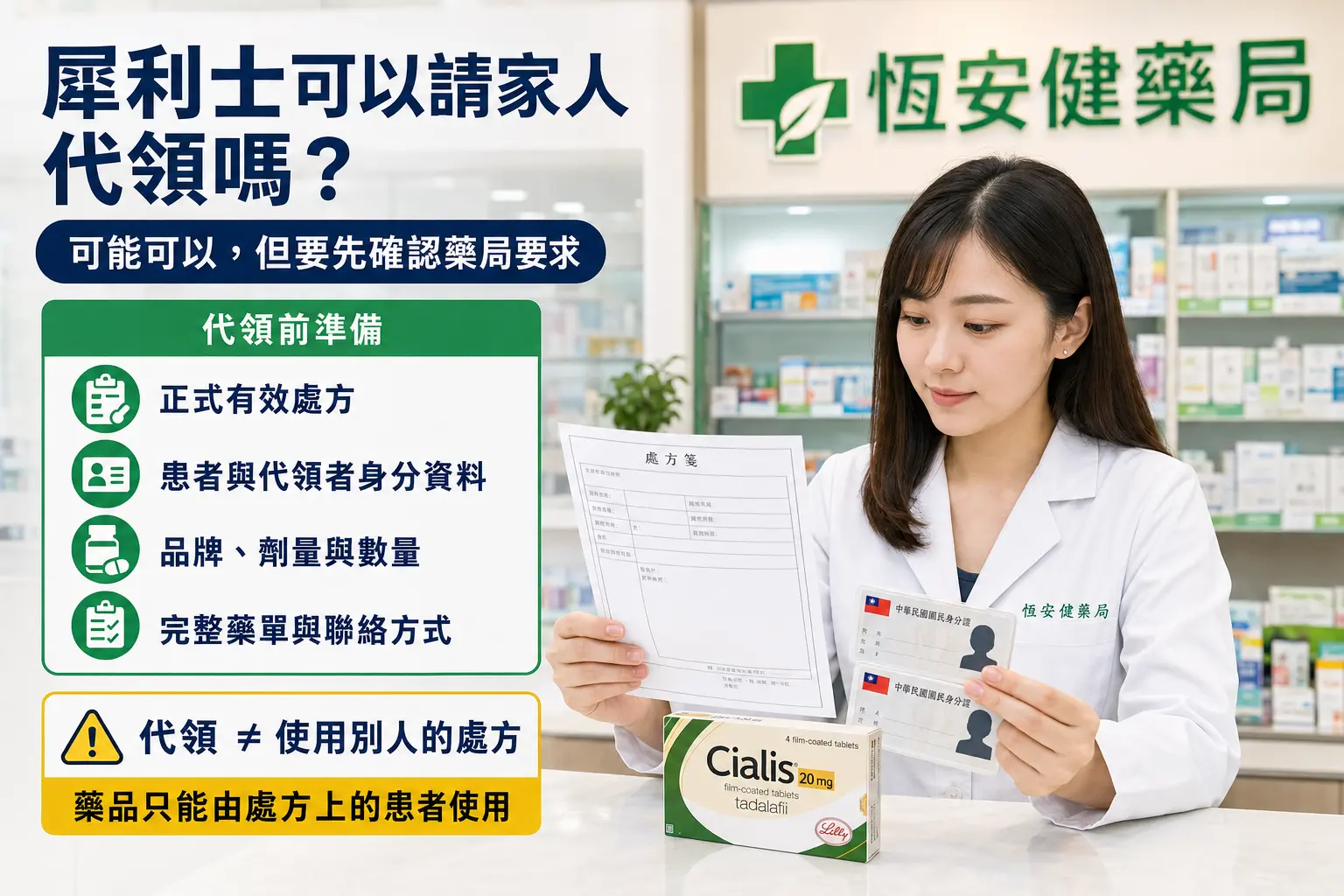 犀利士可以請家人代領嗎？處方與藥師交付注意事項