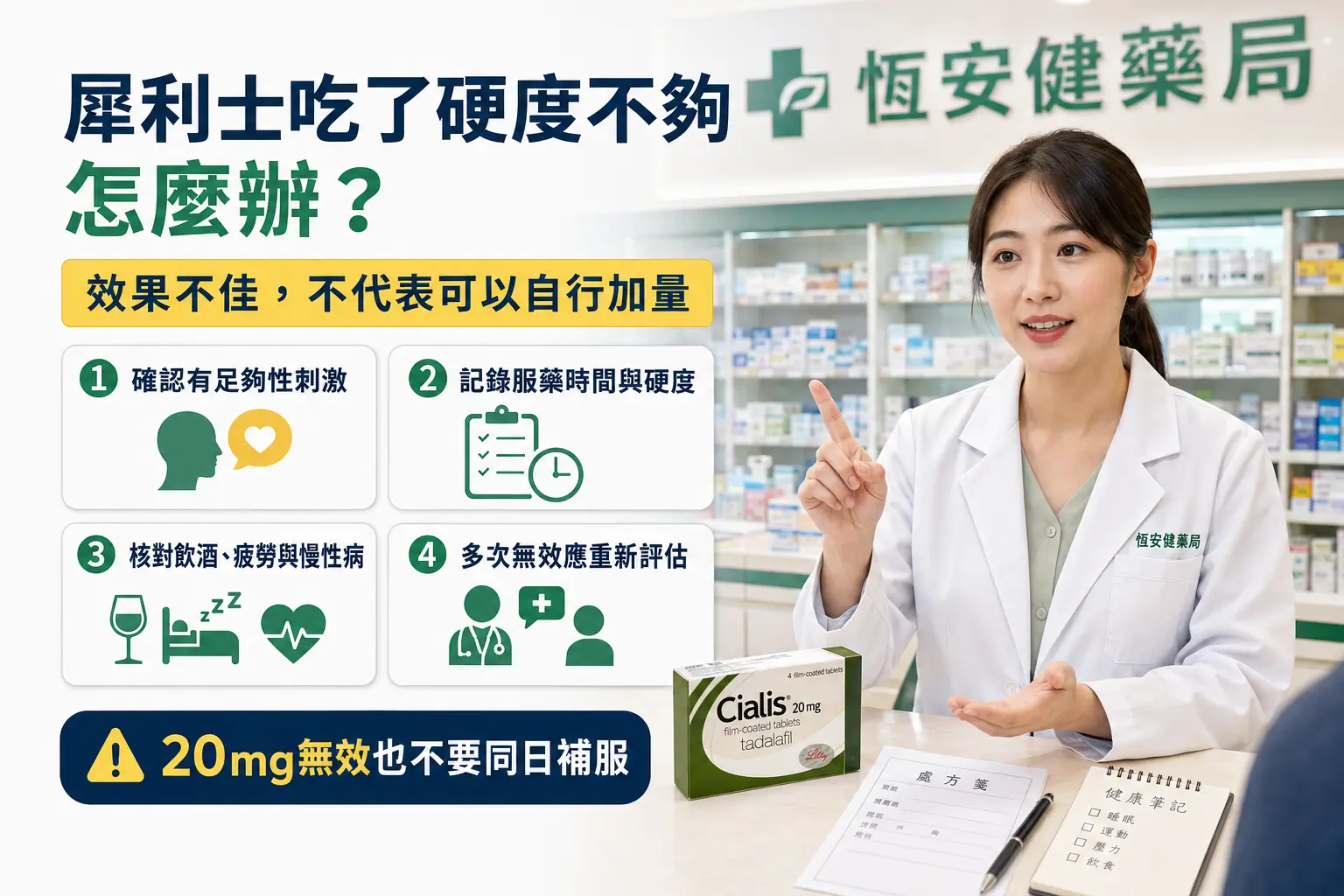 犀利士吃了硬度不夠怎麼辦？效果不明顯、硬度下降與正確用法解析