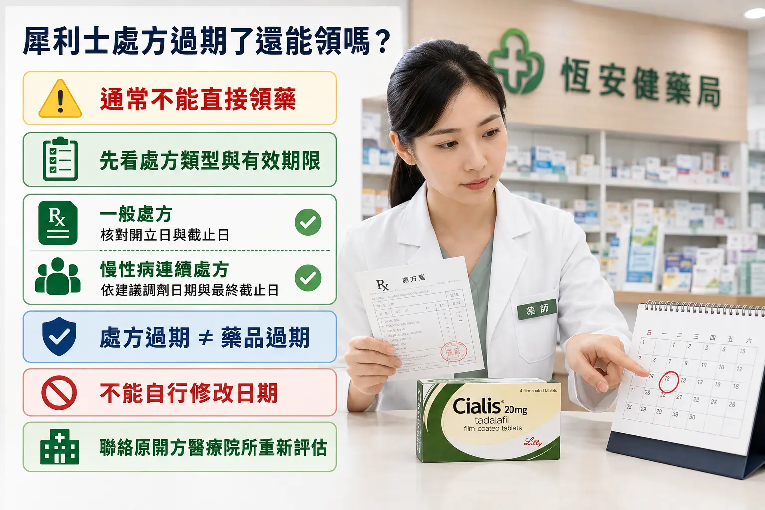 犀利士處方過期了還能領嗎？一般處方期限與重新開立說明